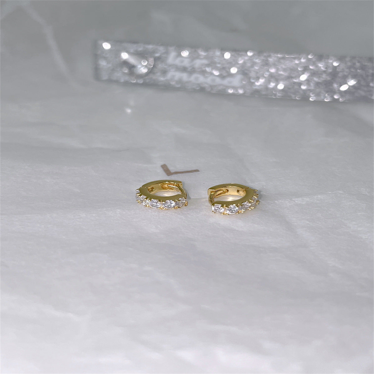 A관 - 925 실버 심플 미니 큐빅 링 귀걸이 [EH-4209] 25.10-3