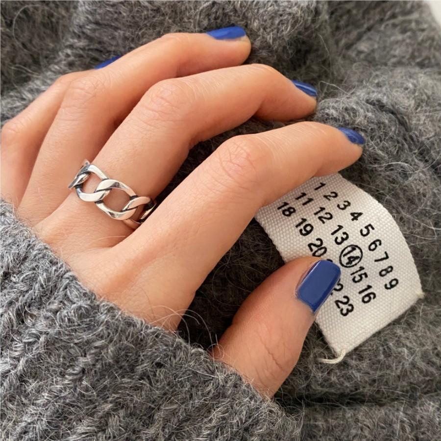 F관 - 925 실버 체인 디자인 오픈형 반지 [J1708] 25.10-4