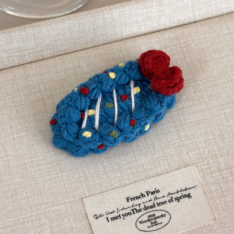 E관 - 핸드메이드 코바늘 니트 과일 디자인 헤어핀 [27629] 25.11-1