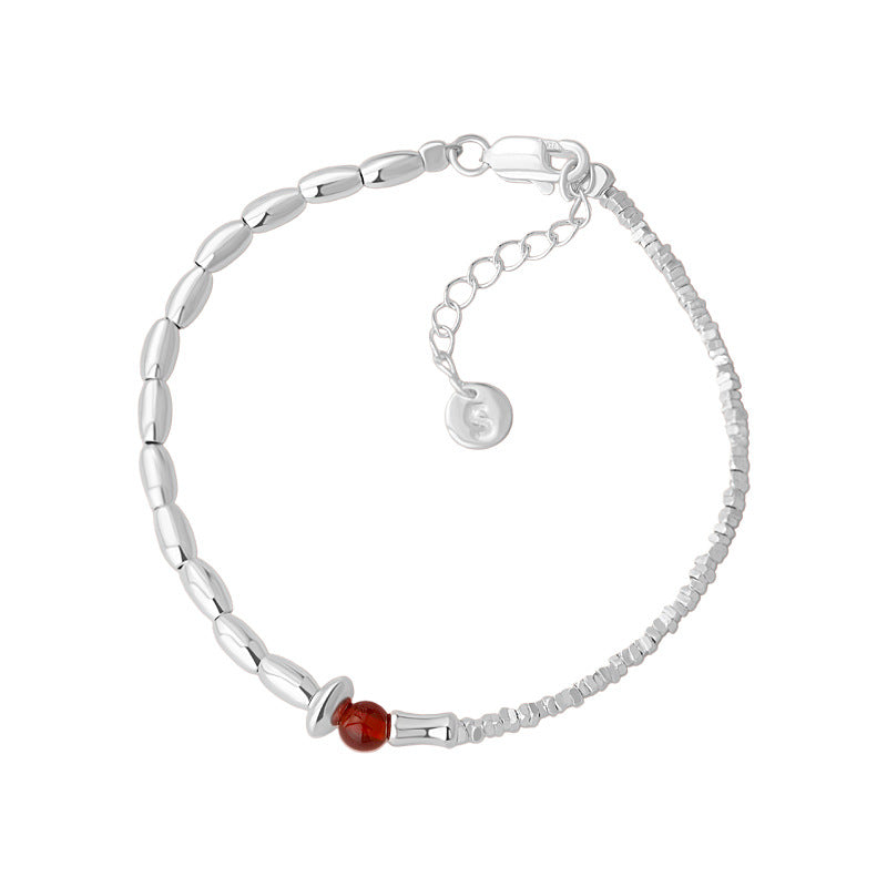 B관 - 925 실버 마노 쌀알 파편 실버 팔찌 [YC4706SL_1] 25.10-2