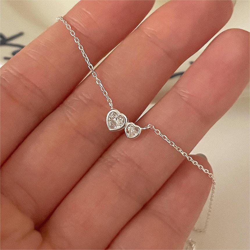 F관 - 925 실버 하트 큐빅 펜던트 목걸이 [B1225] 25.10-3