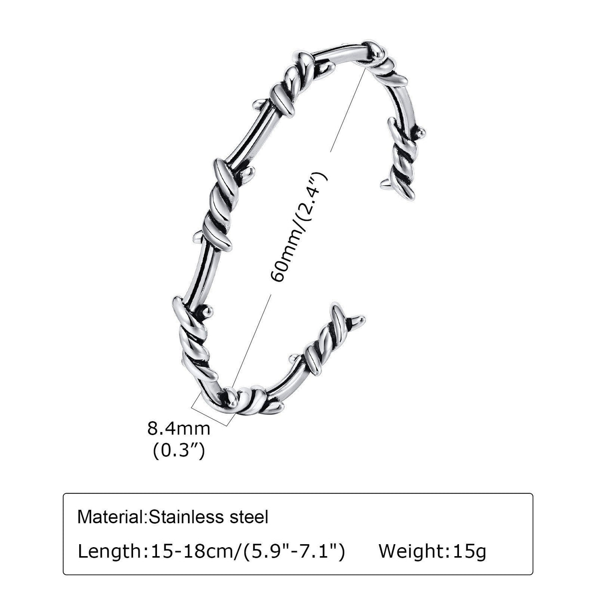 G관 - 스테인리스 매듭 디자인 C자 오픈 팔찌 [B-510] 25.11-1