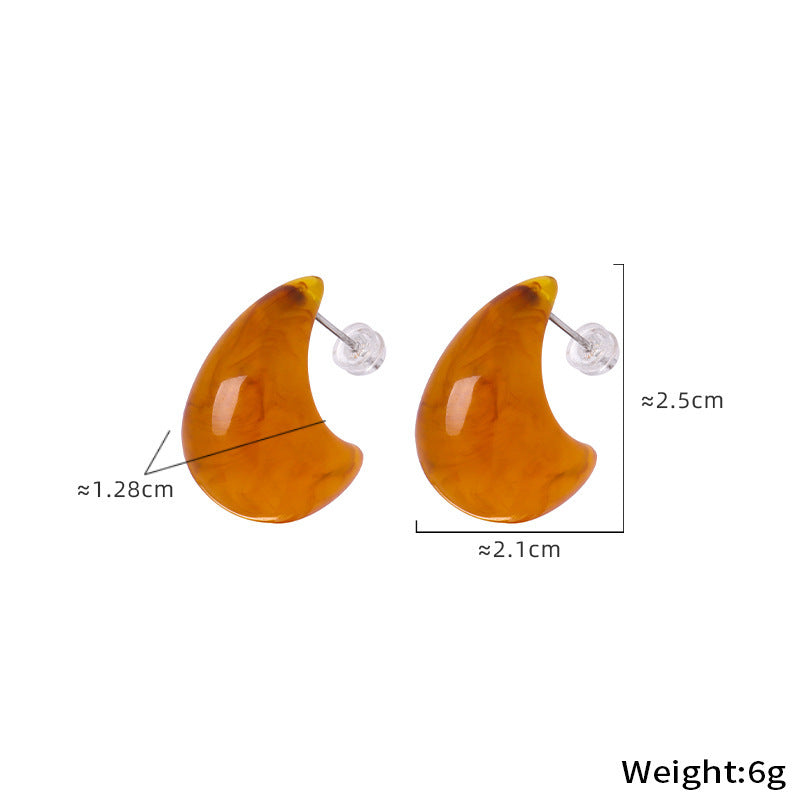 D관 - 스테인리스 스틸 캔디 컬러풀 레진 귀걸이 [F854] 24.12-4