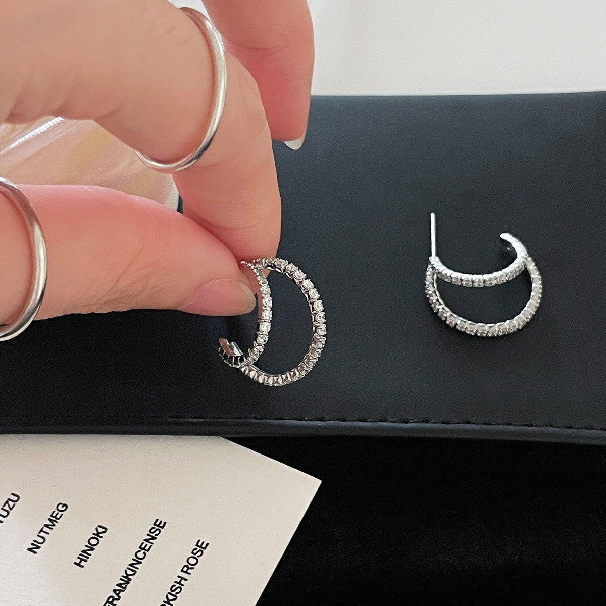 A관 - 925 은침 더블 라인 풀큐빅 스터드 귀걸이 [EH-4121] 25.10-5