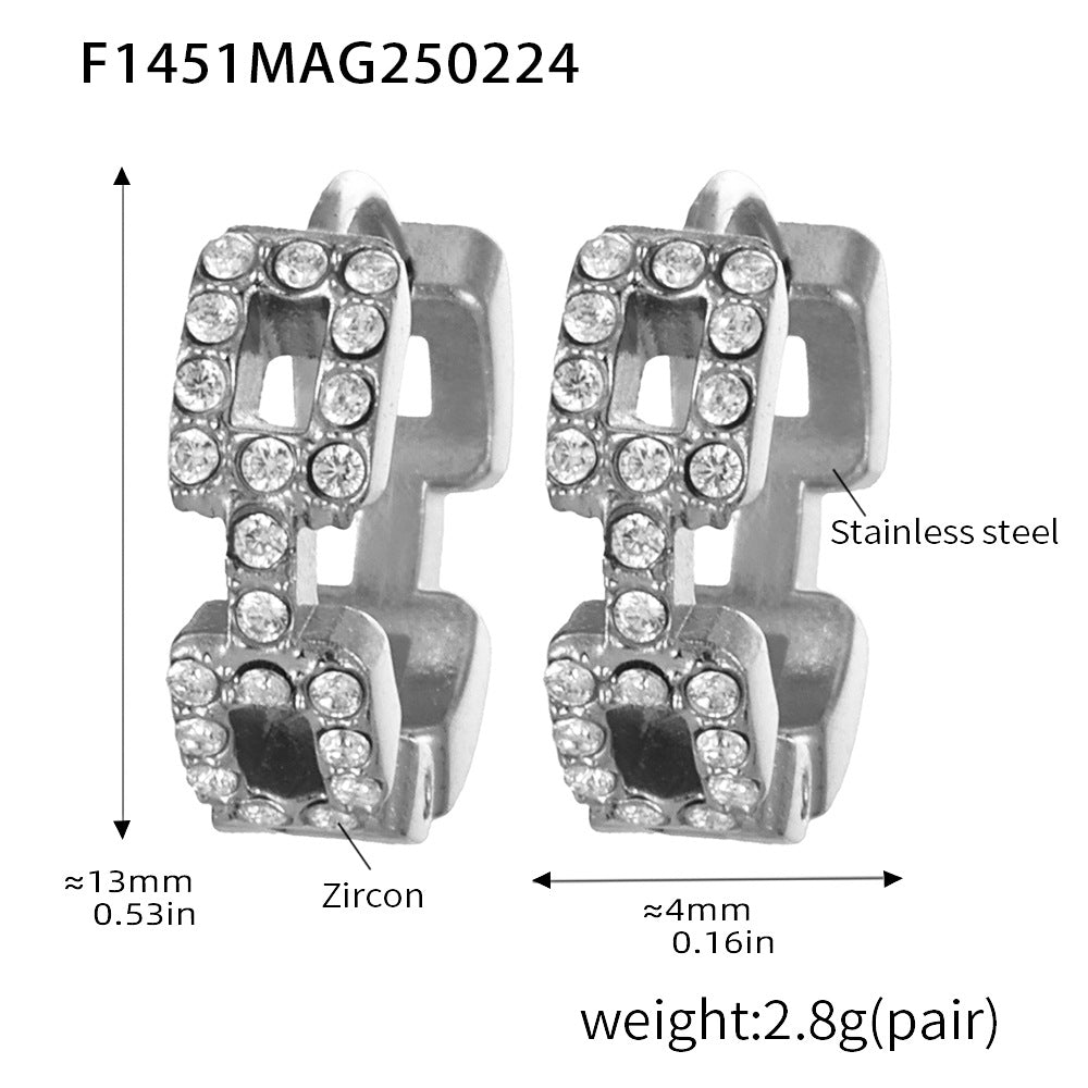 D관 - 큐빅 진주 스테인리스 스틸 18K 도금 귀걸이 [F1449-F1450-F1451] 25.02-3