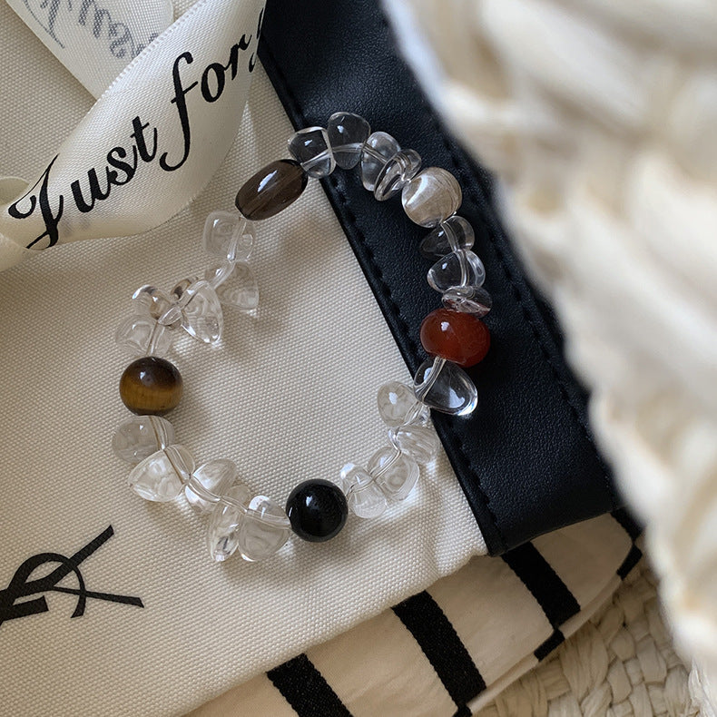 A관 - 천연 백수정 호안석 연수정 흑마노 홍마노 비즈 팔찌 [S580] 25.09-4