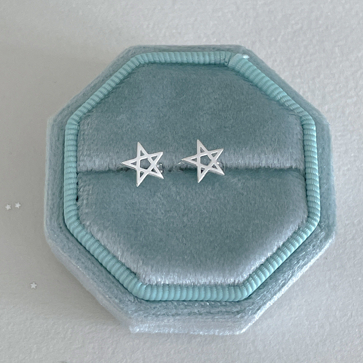 A관 - 925 은침 라인 별 후프 귀걸이 [EH-4182] 25.10-3