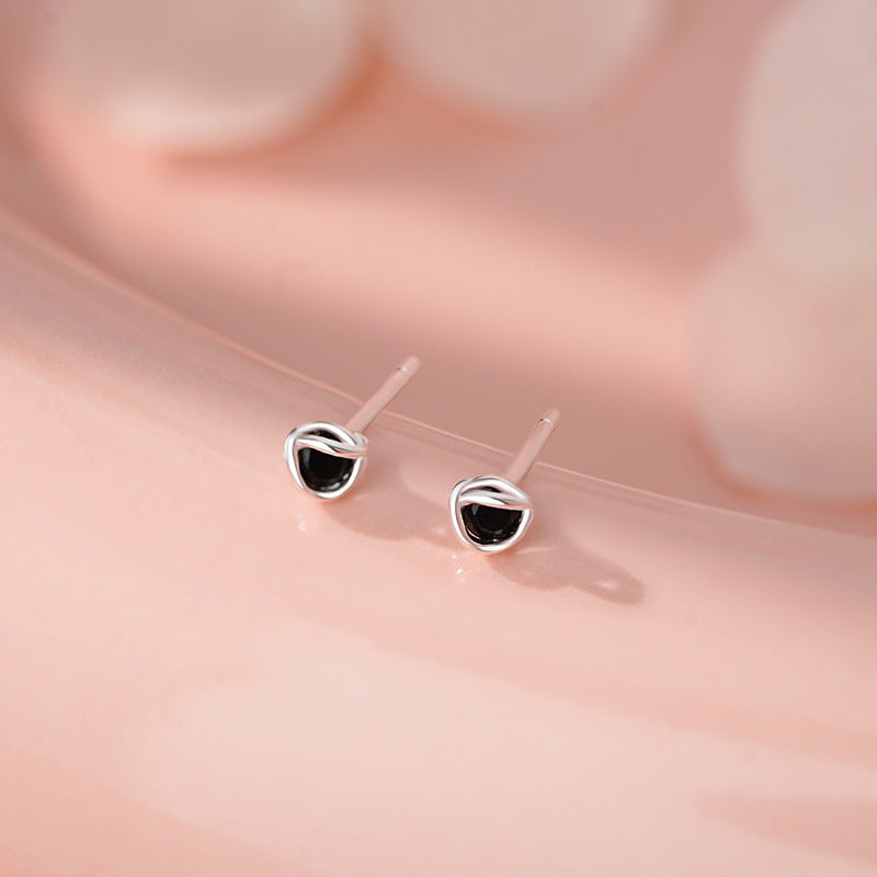 B관 - 999 실버 컬러 큐빅 스터드 귀걸이 [YC10043E] 25.12-1