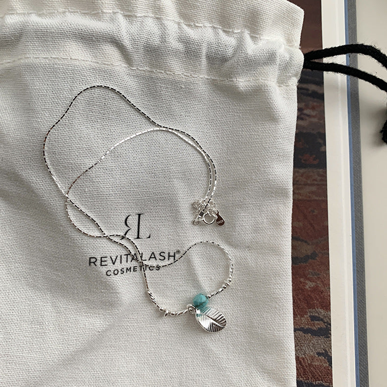 A관 - 925 실버 핸드메이드 터키석 잎사귀 목걸이 팔찌 [1425] 25.10-2