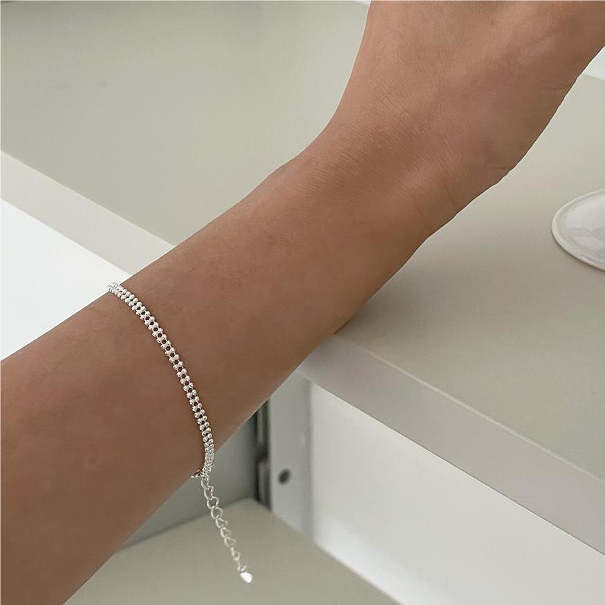 F관 - 925 실버 원형 비즈 디자인 팔찌 [A332] 25.09-4