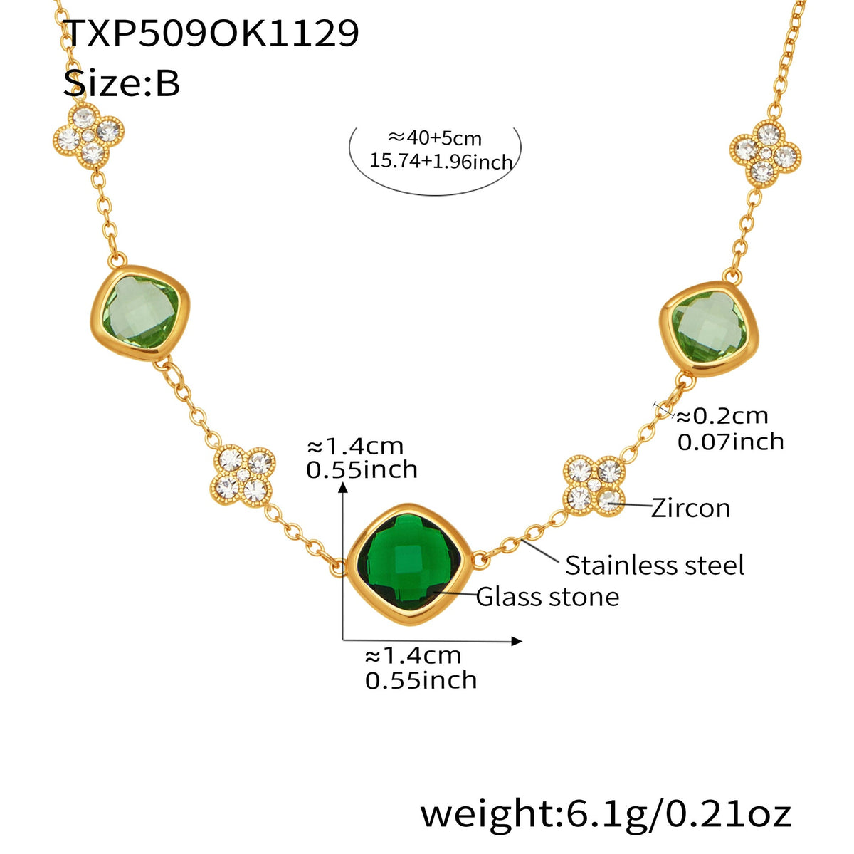 D관 - 스테인리스 스틸 둥근 사각 컷팅 큐빅 목걸이 귀걸이 팔찌 [TXP509] 25.12-1