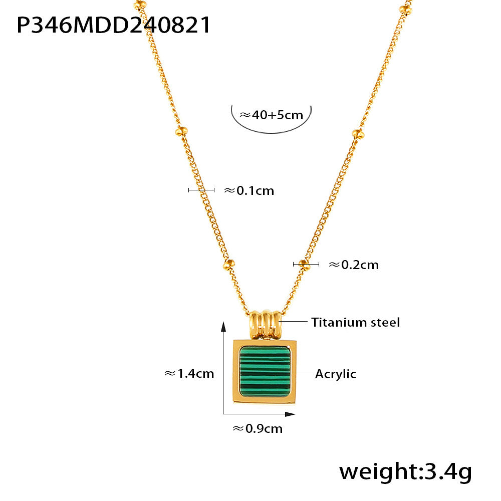 D관 - 프렌치 캐주얼 럭셔리 기하학적 팔각 디자인 티타늄 스틸 18K 도금 목걸이 [P134-346-479-944] 24.08-5
