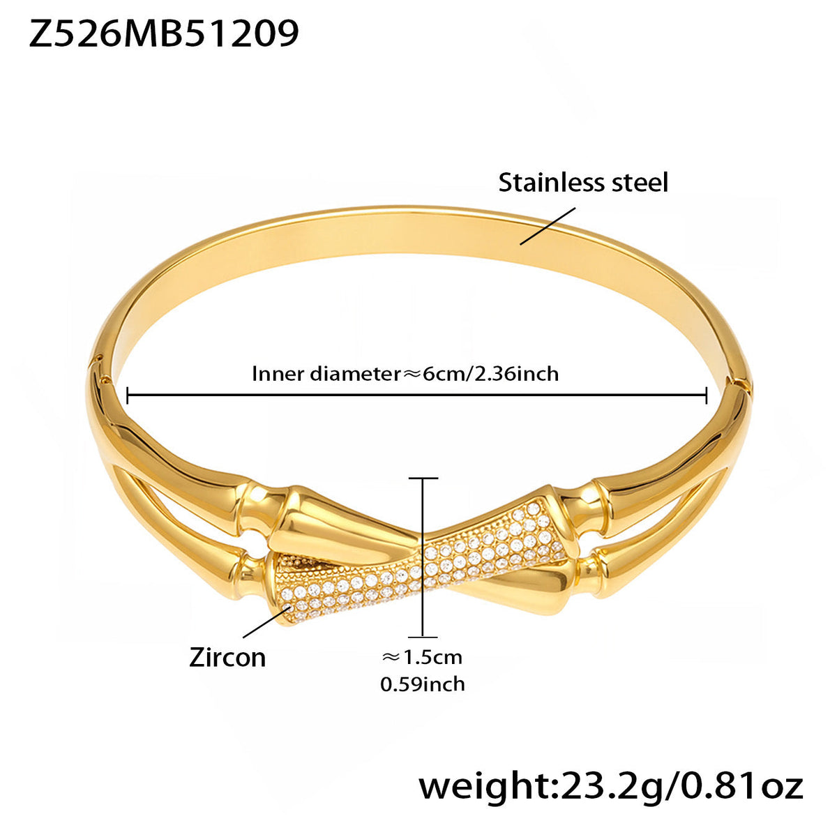 D관 - 스테인리스 스틸 18K 도금 큐빅 버클 팔찌 [Z525-Z527] 25.12-3