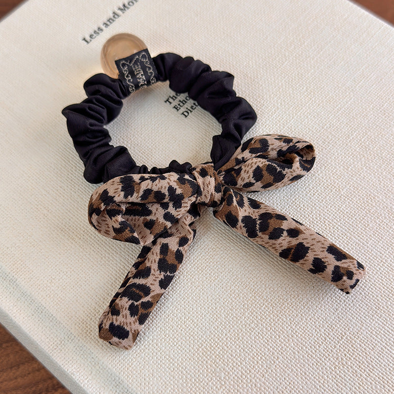 E관 - 호피 패브릭 리본 곱창 헤어밴드 [27487] 25.09-4