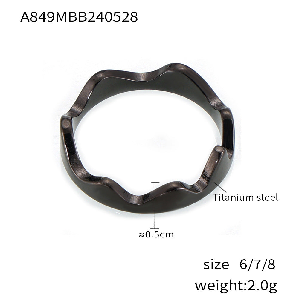D관 - 18K PVD 도금 디자인 스테인리스 스틸 반지 [A849] 25.03-2