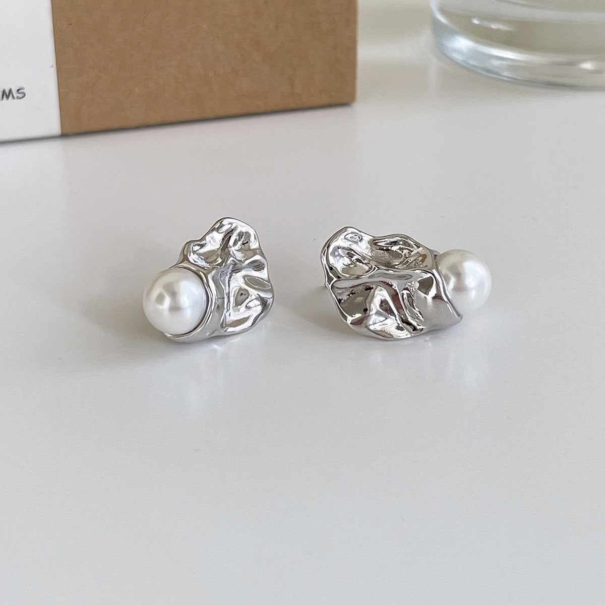 A관 - 비정형 디자인 진주 925 은침 귀걸이 [EH-4323] 25.12-2