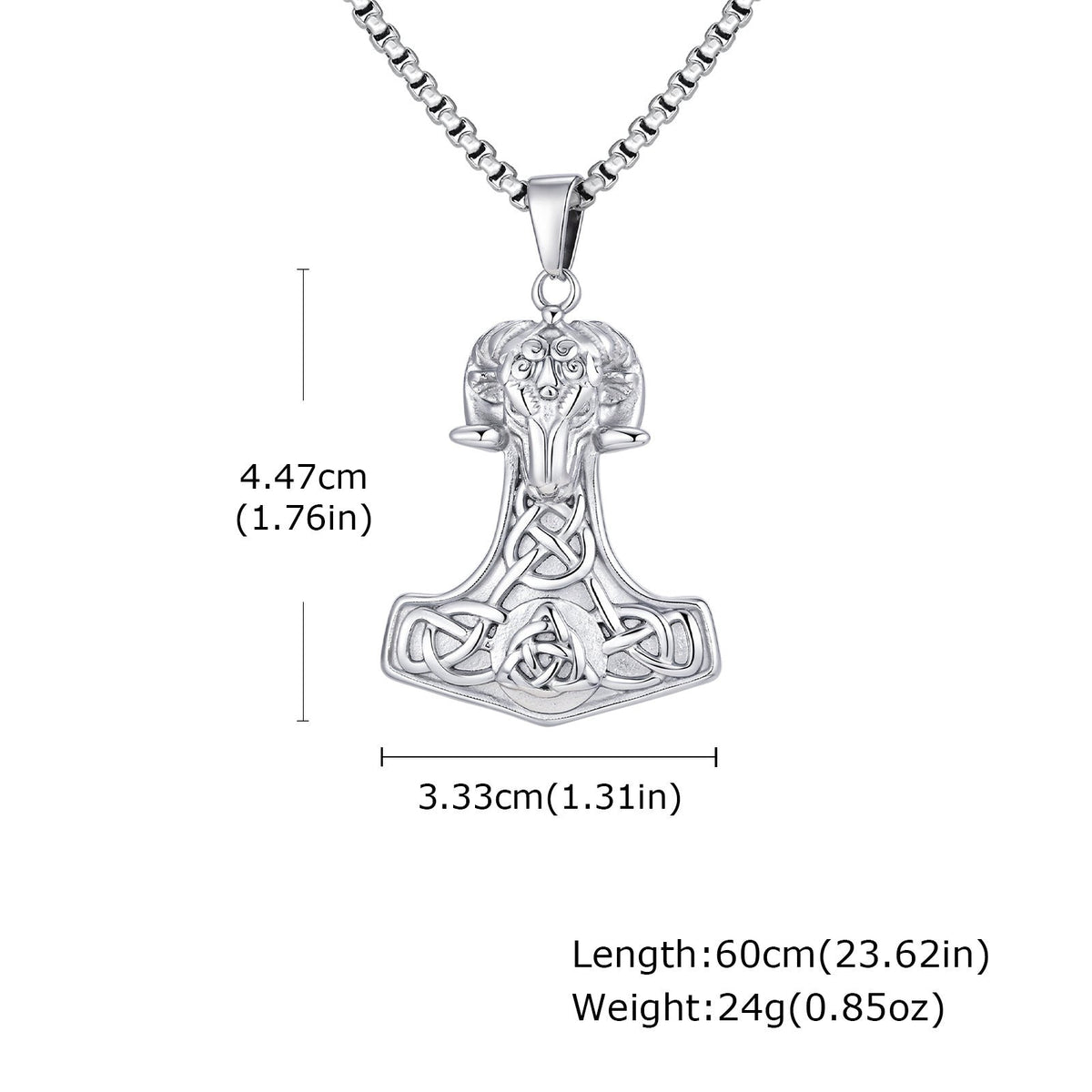 G관 - 스테인리스 바이킹 양머리 펜던트 빈티지 목걸이 [PN-2218] 25.11-1