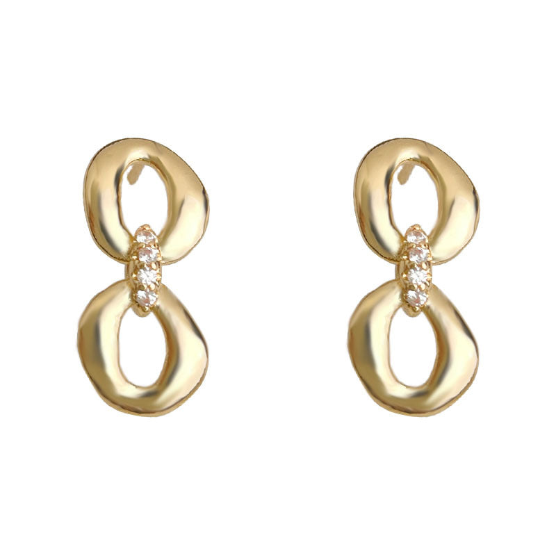 C관 - 925 은침 14K 도금 큐빅 8자 드롭 귀걸이 [6967] 25.10-4