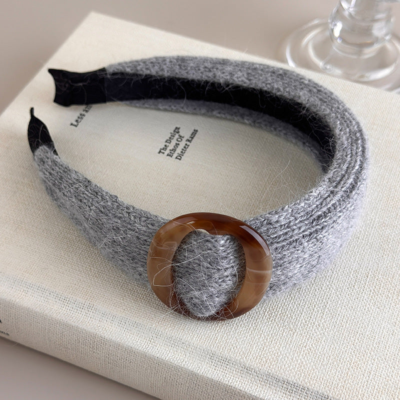 E관 - 니트 벨트 디자인 와이드 볼륨 머리띠 [27601] 25.10-4