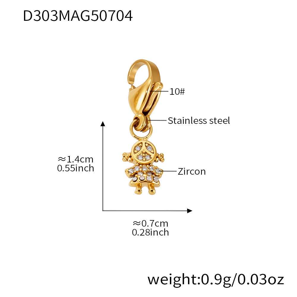D관 - 스테인리스 스틸 DIY 다중 펜던트 팔찌 목걸이 [E670] 25.09-4