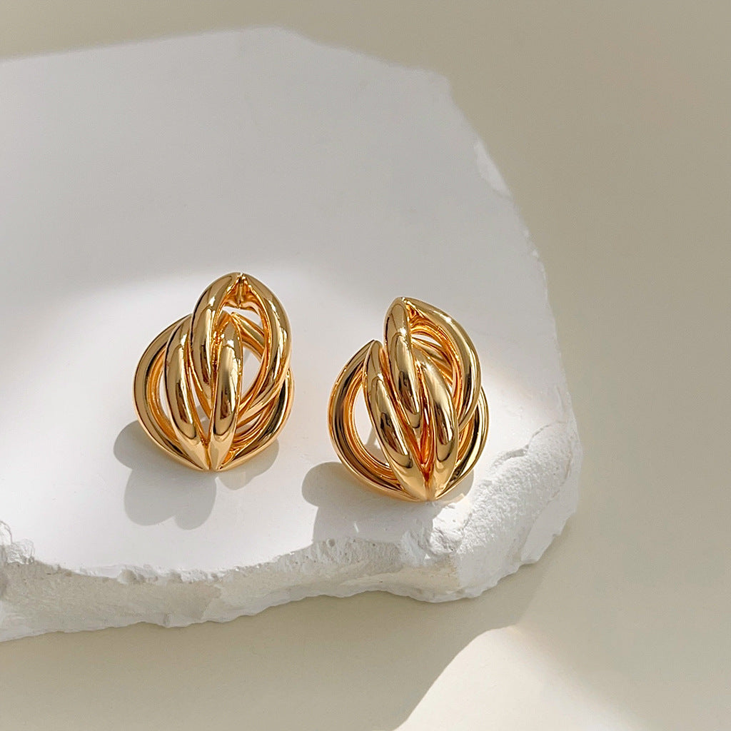 C관 - 업그레이드 18K 도금 고급스러운 기하학 귀걸이 [3701-3702] 24.04-2