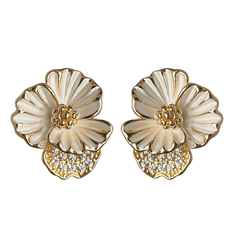 C관 - 숲 속 스타일 아이리스 14K 도금 은침 귀걸이 [3913] 24.05-1