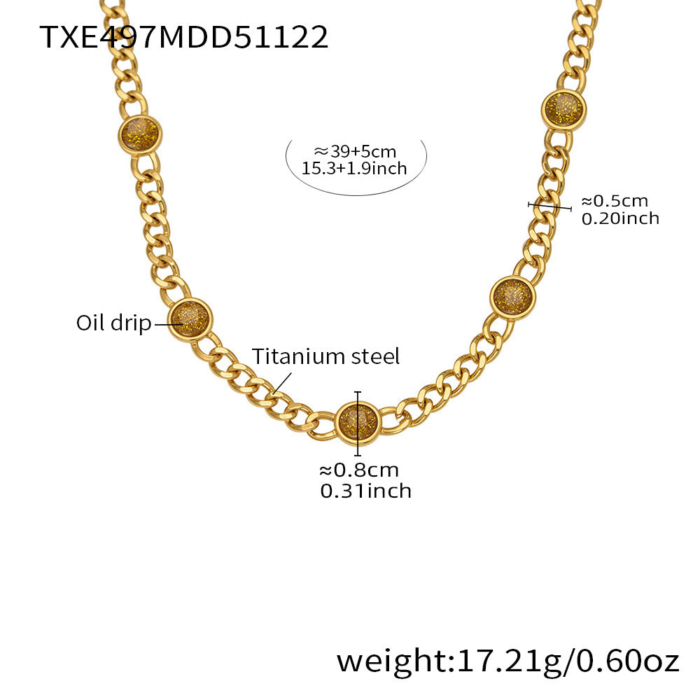 D관 - 스테인리스 스틸 진주 펜던트 18K 도금 목걸이 팔찌 [TXP496] 25.11-4