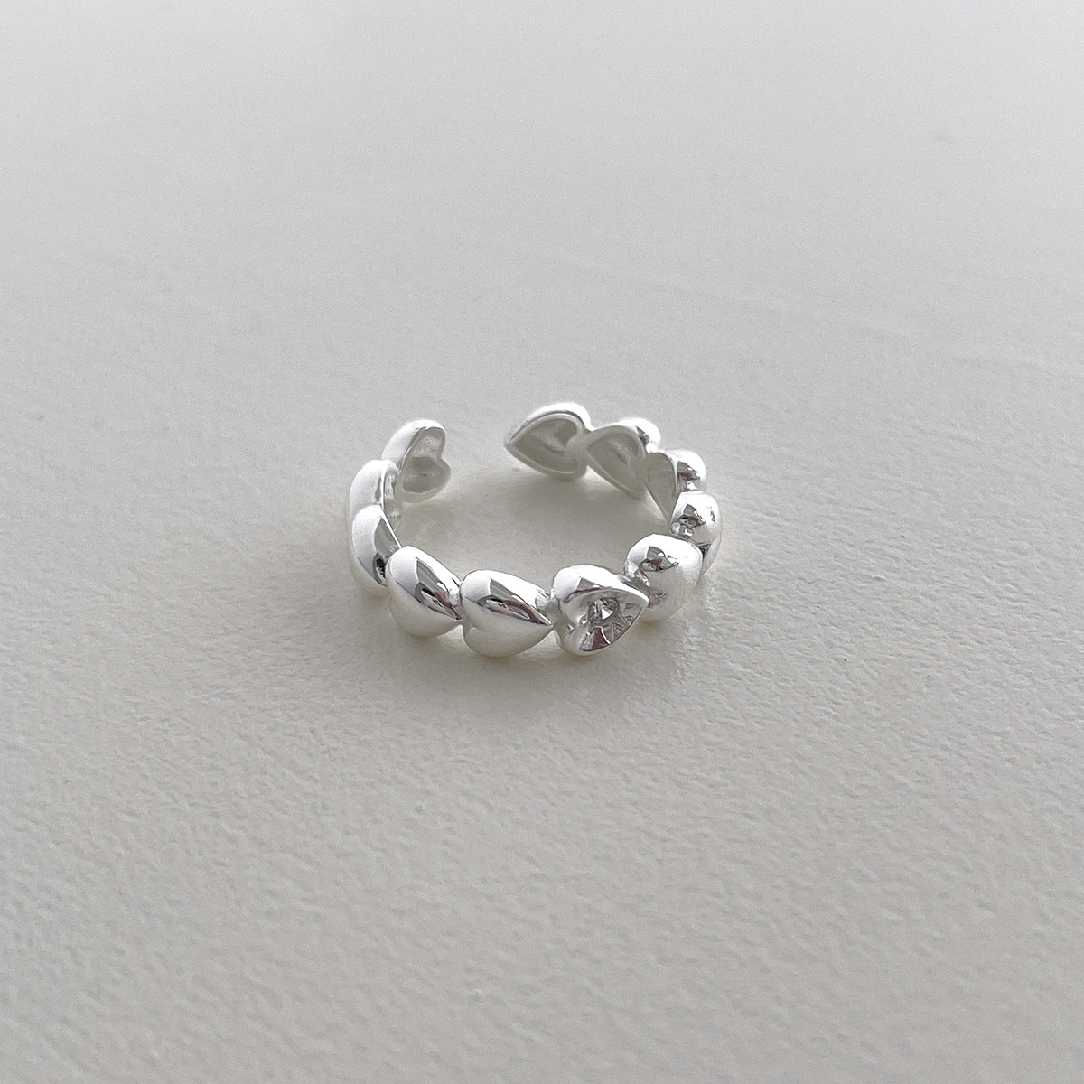 A관 - 925 실버 하트 별 큐빅 오픈형 반지 [JZ-0719] 25.11-1