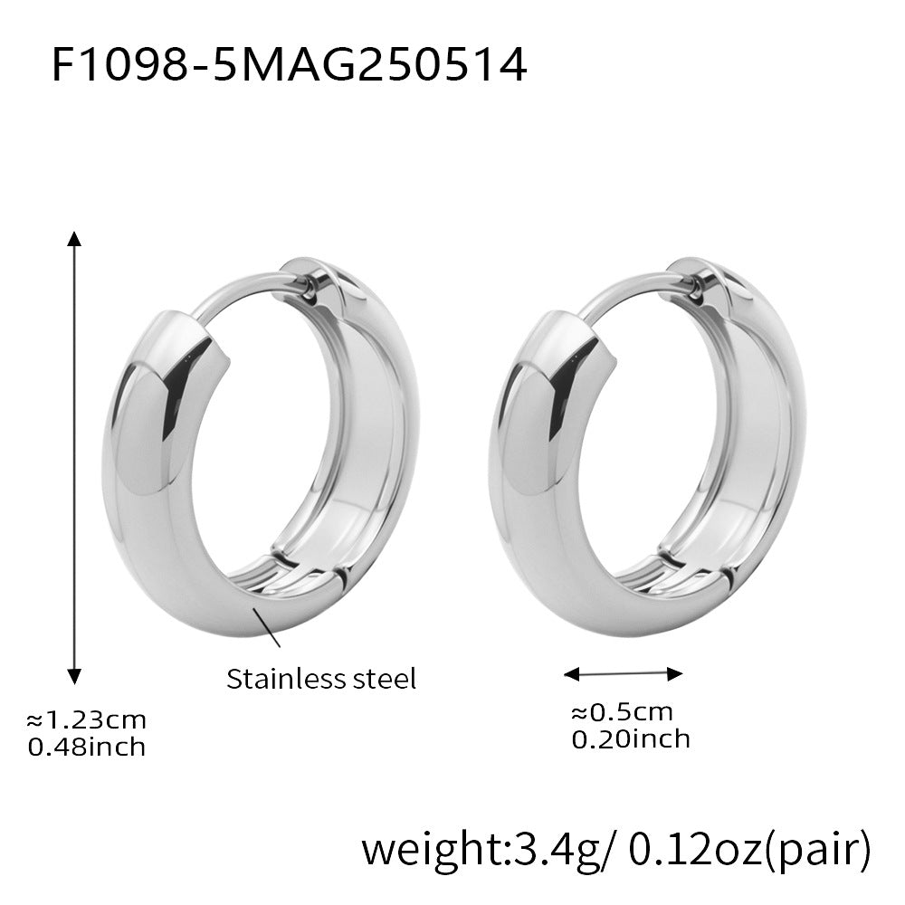 D관 - 투톤 원형 18K 도금 스테인리스 스틸 귀걸이 [F1015-F1098] 25.05-4