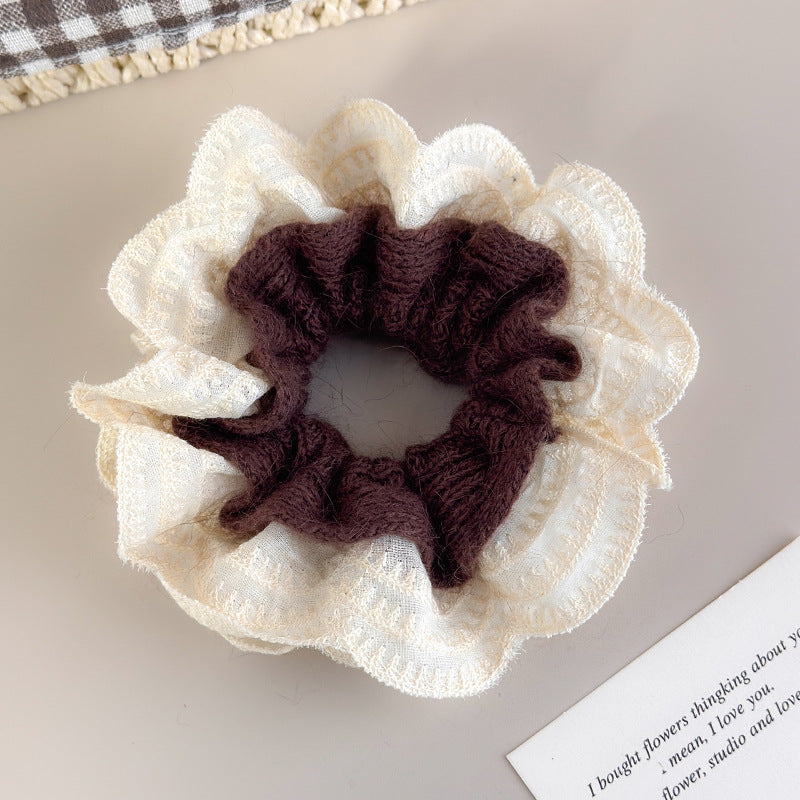 E관 - 니트 레이스 더블 레이어 곱창 헤어밴드 [27716] 25.11-4