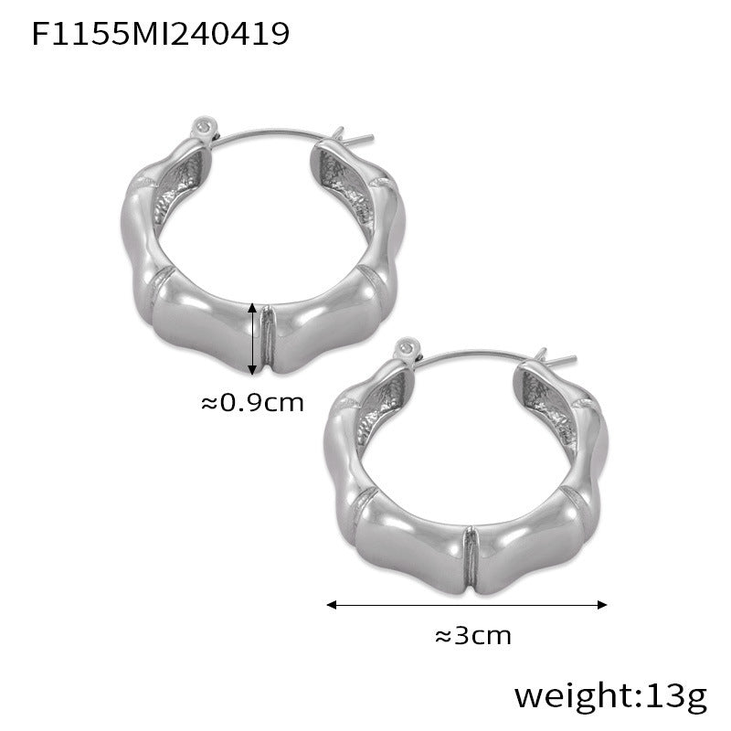 D관 - 금속 니치 유니크 C형 기하학 귀걸이 티타늄 스틸 도금 디자인 귀걸이 [F1152-65] 24.04-4