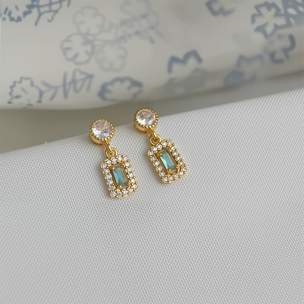 C관 - 큐빅 블루톤 디자인 미니 데일리 귀걸이 [5706-5707] 25.03-3