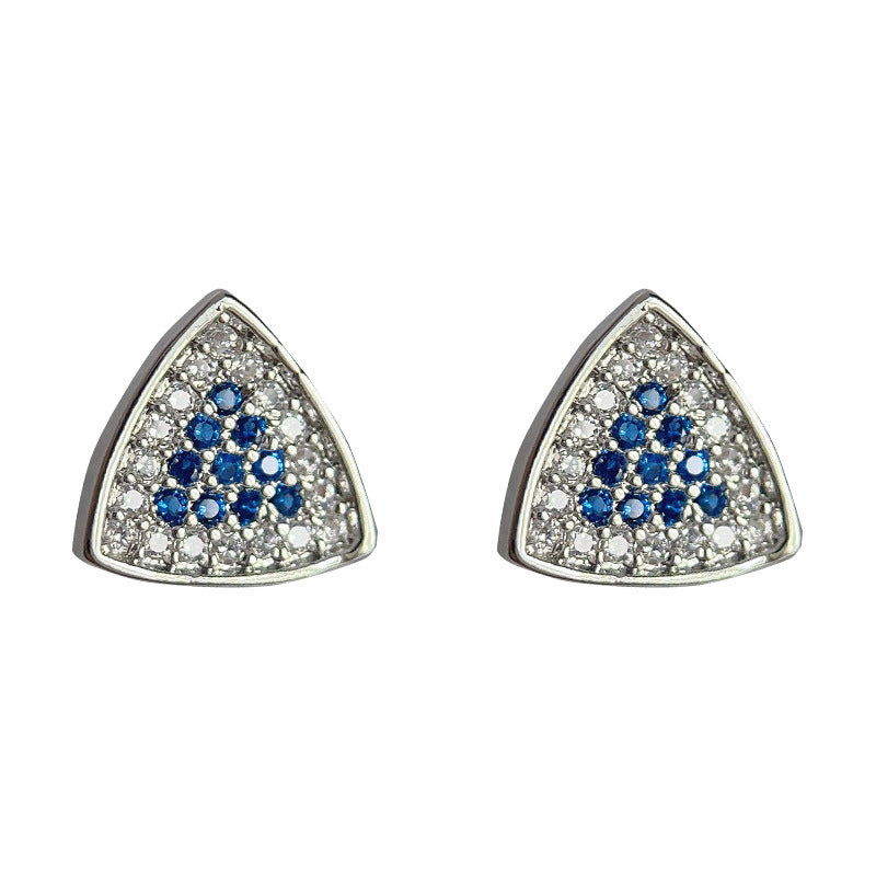 C관 - 개성 있는 천사 눈 기하학 큐빅 은침 귀걸이 [3891] 24.04-4