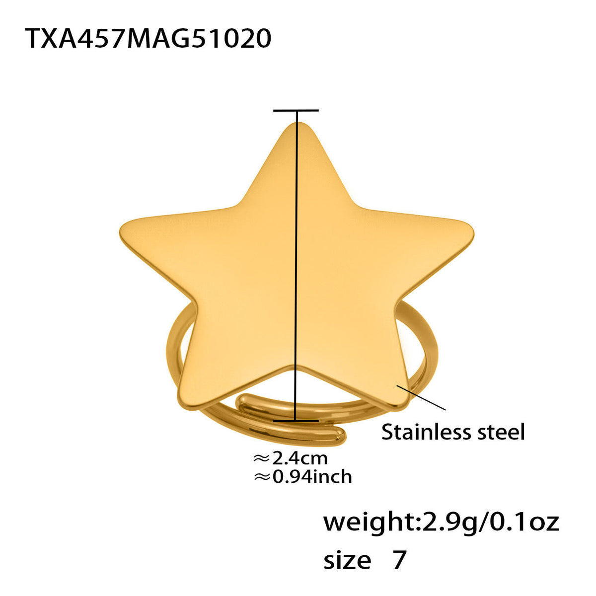 D관 - 스테인리스 18K 도금 별 디자인 목걸이 귀걸이 반지 [TXP457] 25.10-5