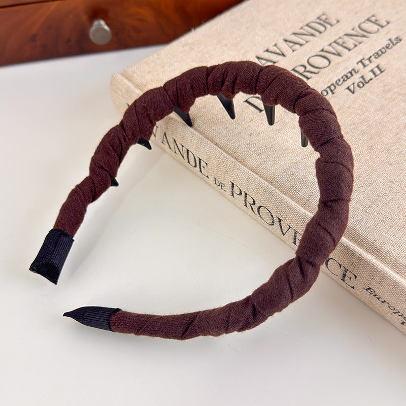 E관 - 소프트 벨벳 패브릭 꼬임 디자인 머리띠 [27499] 25.09-4