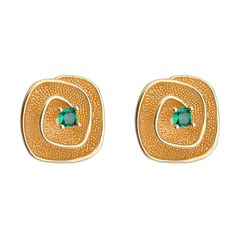 C관 - 925 은침 큐빅 기하학 사각 디자인 귀걸이 [6954] 25.10-4