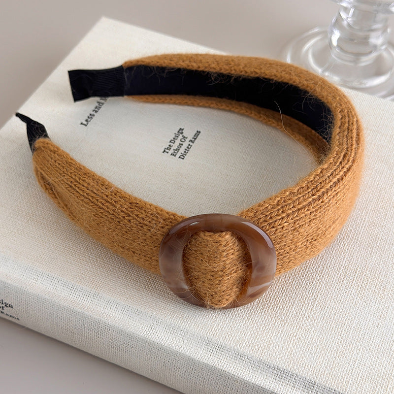 E관 - 니트 벨트 디자인 와이드 볼륨 머리띠 [27601] 25.10-4