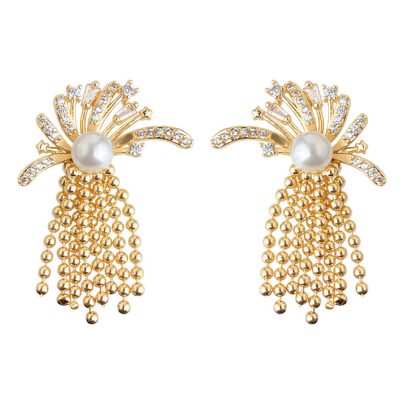 C관 - 불꽃 모양 드롭 큐빅 925 은침 귀걸이 [7136] 25.11-4