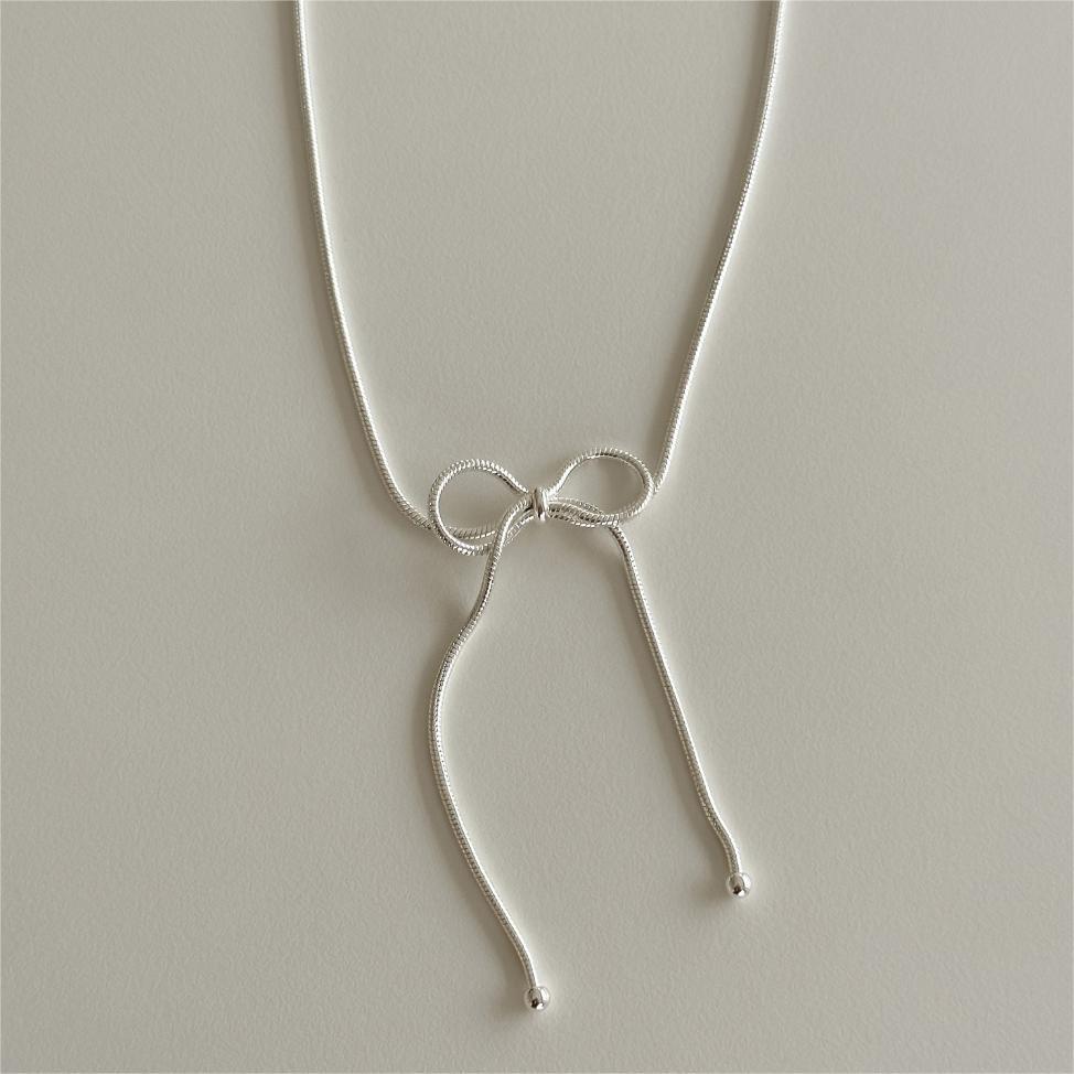 F관 - 925 실버 리본 스네이크 체인 목걸이 [B1190] 25.12-2