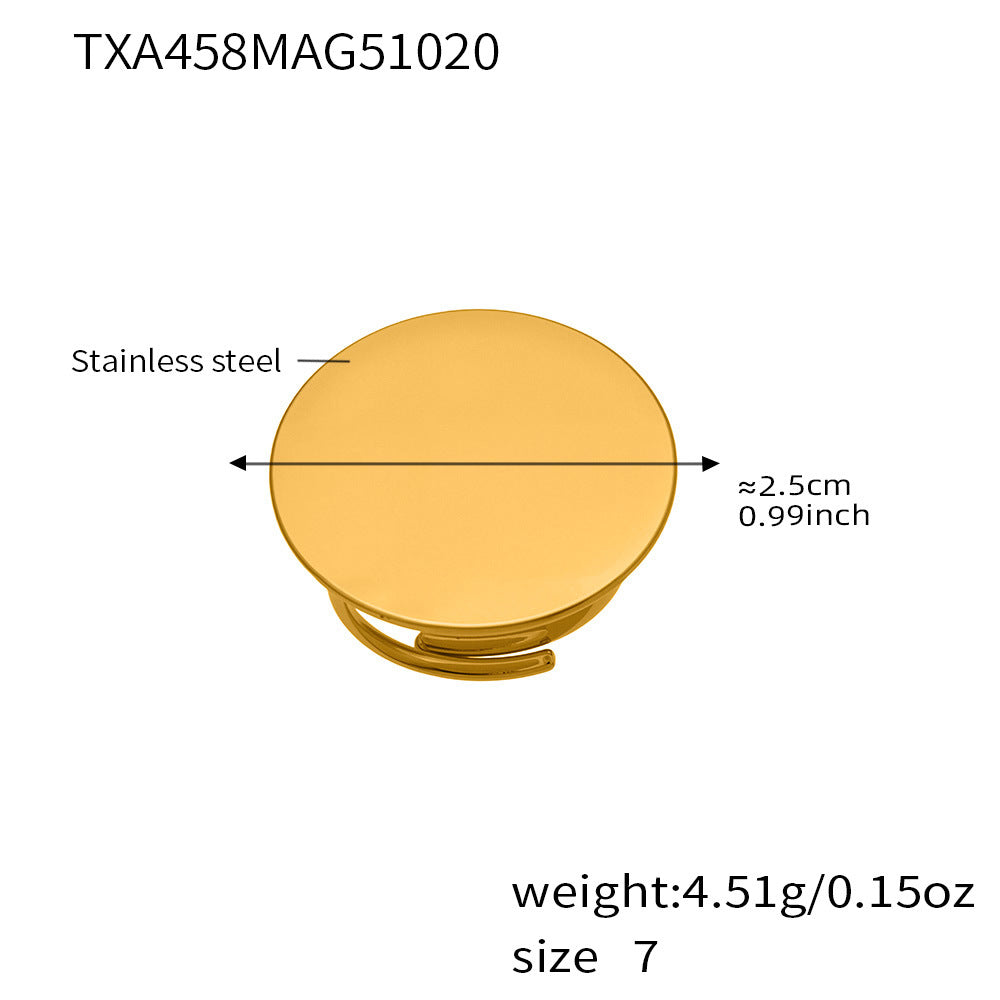 D관 - 스테인리스 18K 도금 원형 링 목걸이 귀걸이 반지 [TXP458] 25.10-5