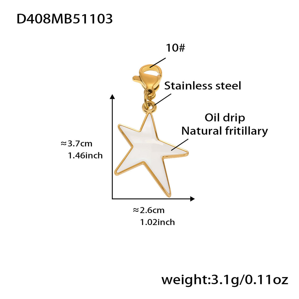 D관 - 스테인리스 18K 도금 천연 자개 대형 오각별 반지 귀걸이 [TXF460] 25.11-1