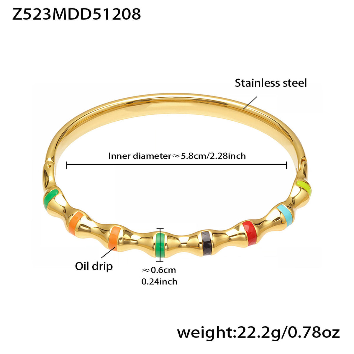 D관 - 스테인리스 스틸 18K 도금 버클 팔찌 [Z522-Z523-Z524] 25.12-3