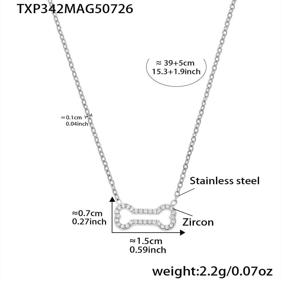 D관 - 스테인리스 스틸 큐빅 고추 뼈다귀 디자인 팔찌 목걸이 [TXP342] 25.08-1