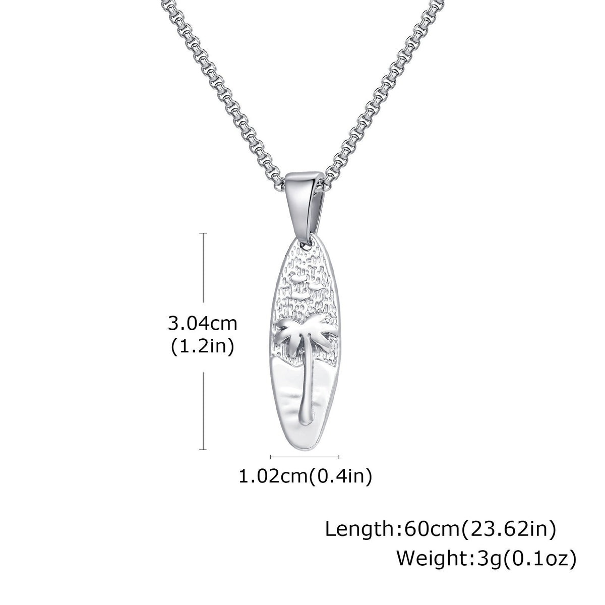 G관 - 스테인리스 타원형 야자수 펜던트 목걸이 [PN-2159] 25.10-5