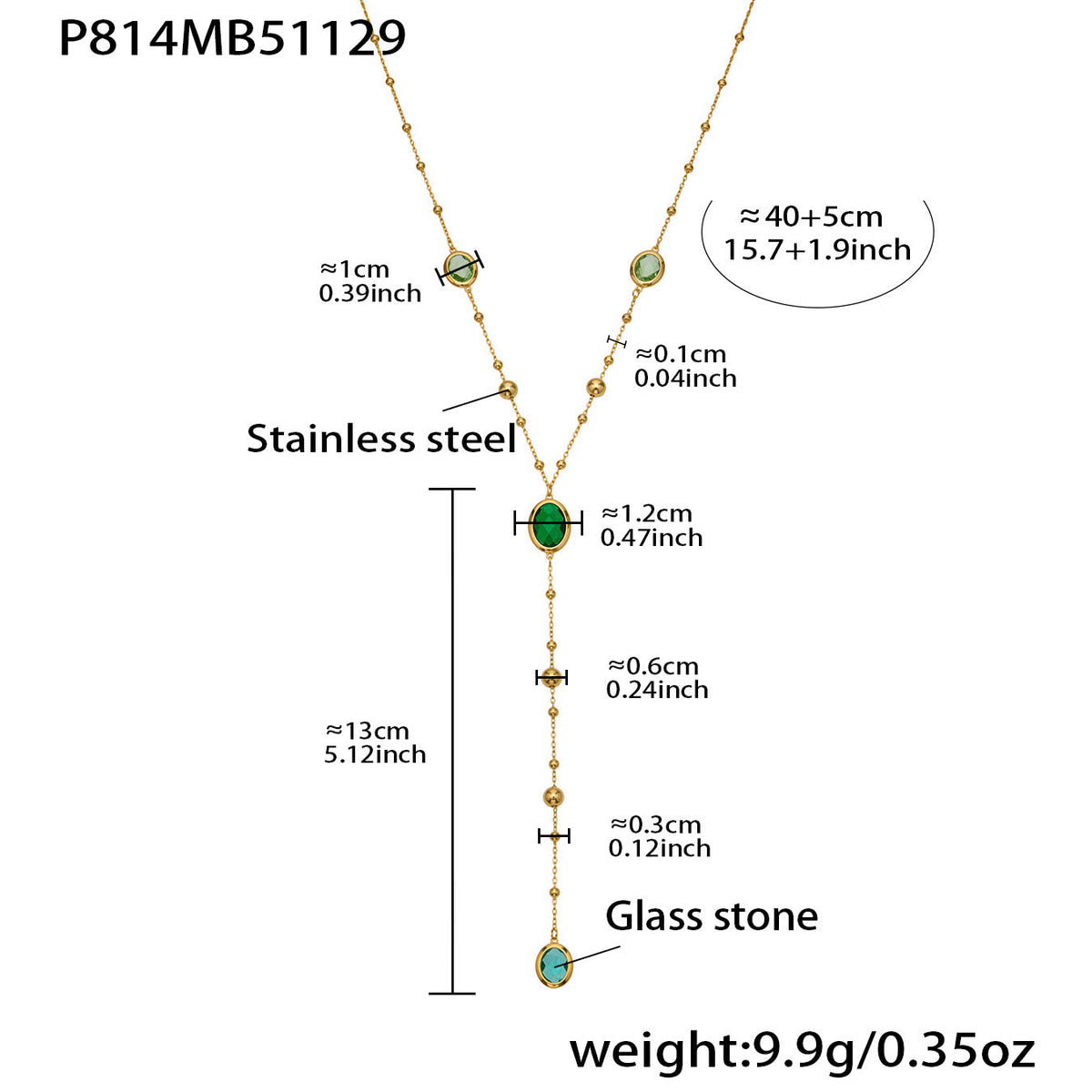 D관 - 스테인리스 스틸 타원형 컷팅 글라스 스톤 18K도금 목걸이 팔찌 귀걸이 [TXP506] 25.12-1