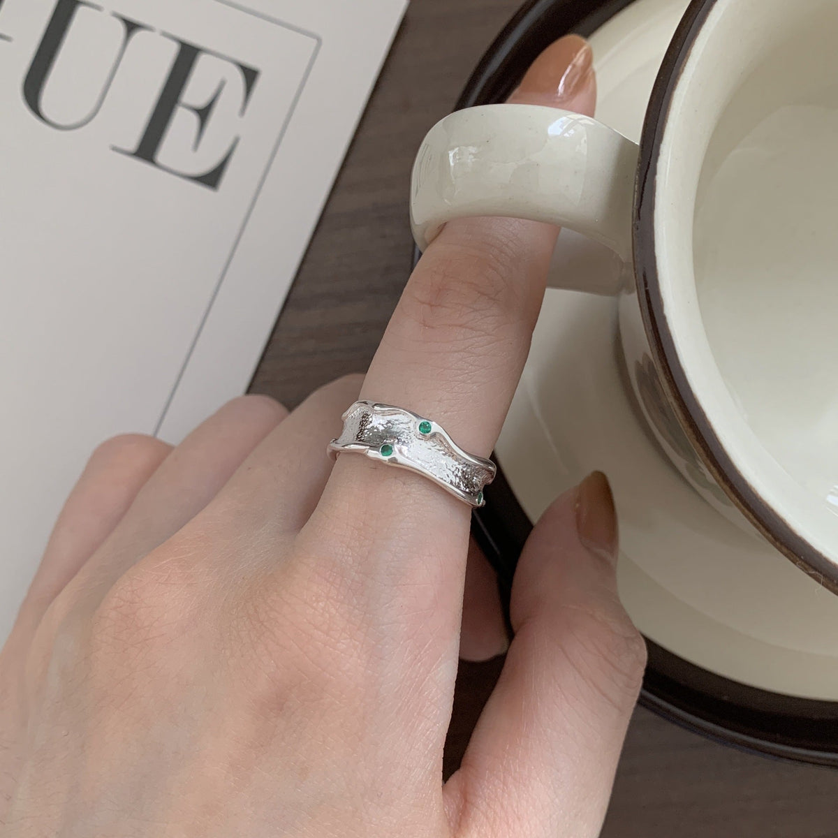 F관 - 925 실버 비정형 디자인 반지 [J1496] 25.12-3