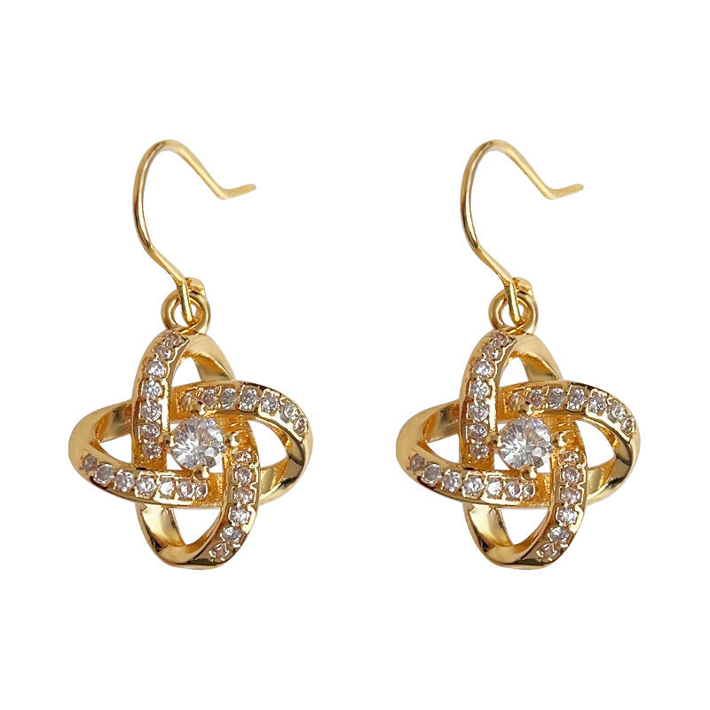 C관 - 업그레이드 18K 도금 고급스러운 기하학적 로프 귀걸이 [3788] 24.04-4