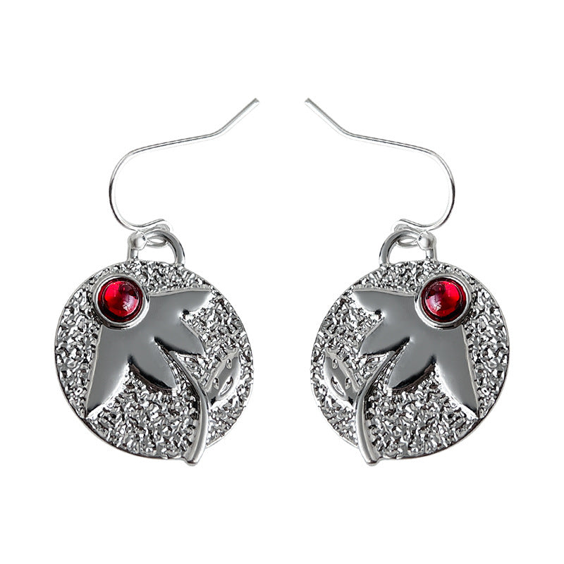 C관 - 풀잎 디자인 원형 레진 후크 귀걸이 [7115] 25.11-3