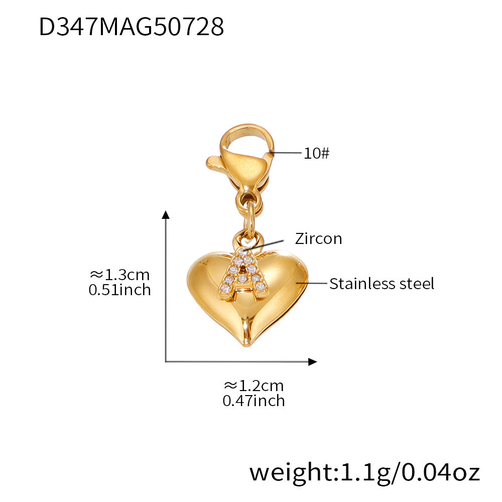 D관 - 18K 도금 스테인리스 스틸 하트 펜던트 목걸이 [P1295-D347] 25.08-1