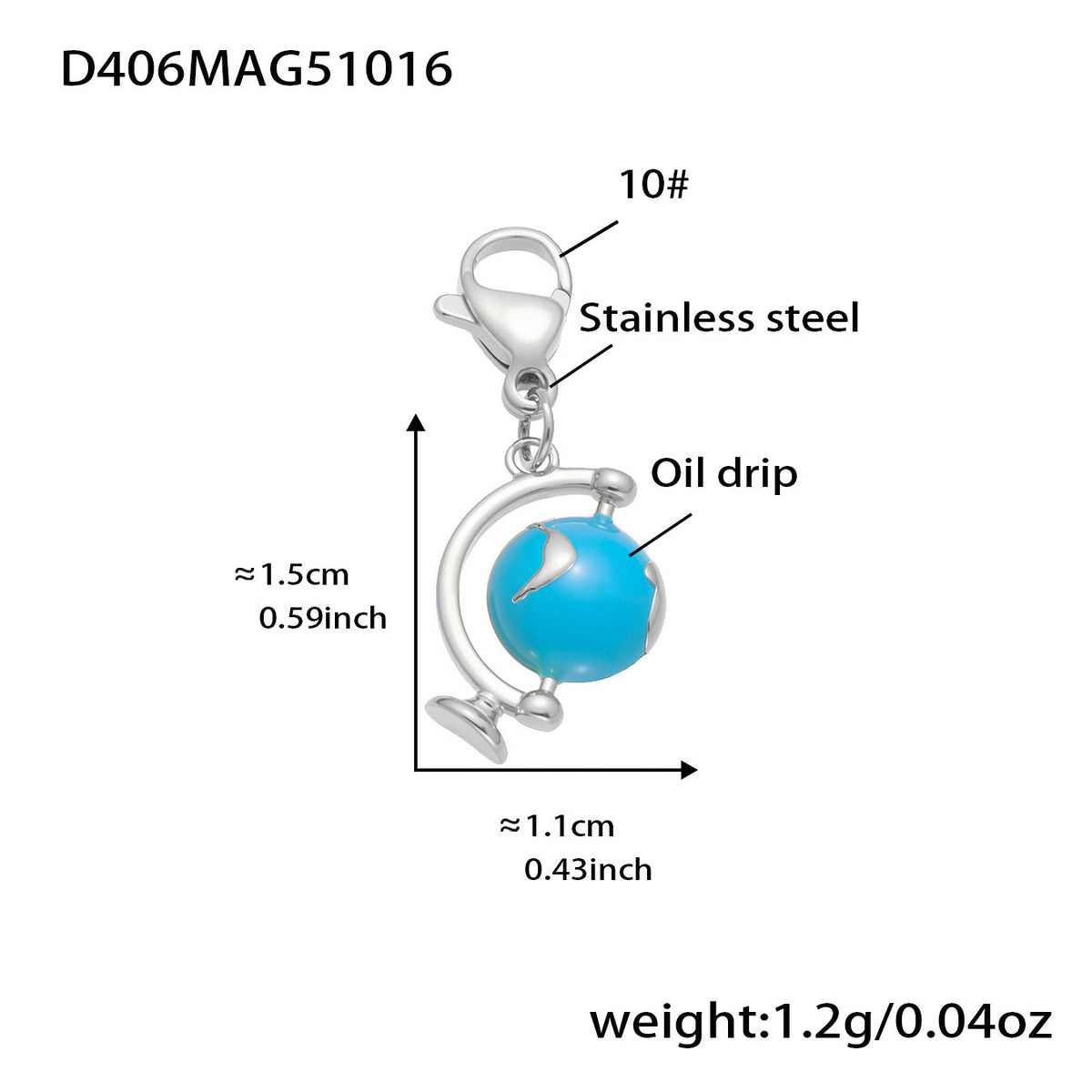 D관 - 스테인리스 스틸 큐빅 과일 열기구 지구본 펜던트 목걸이 팔찌 반지 [TXP422] 25.10-4